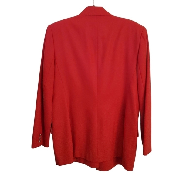 Valerie Stevens Vintage Red Wool Double Breasted Blazer Size 12 - Picture 2 of 7